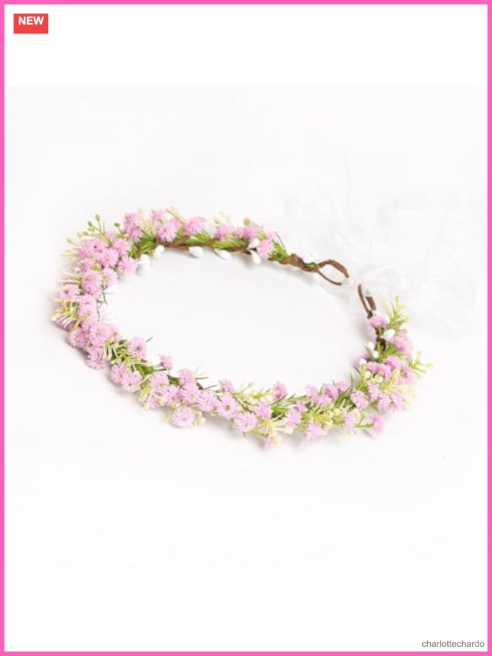 Adjustable Floral Crown Headband Artificial Flower Halo Wreath Wedding Bridal